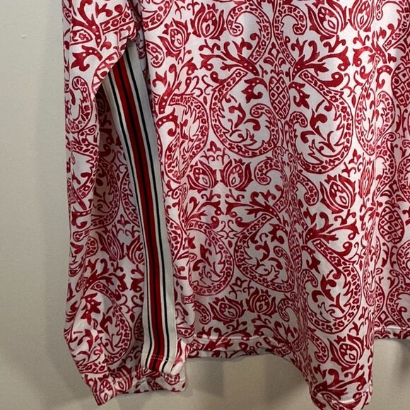 Women's Athleta 1/4 Zip Red and White Collared Pull Over Size - Picture 5 of 5